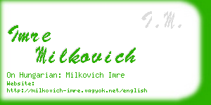 imre milkovich business card